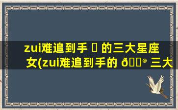 zui
难追到手 ☘ 的三大星座女(zui
难追到手的 💮 三大星座女生)